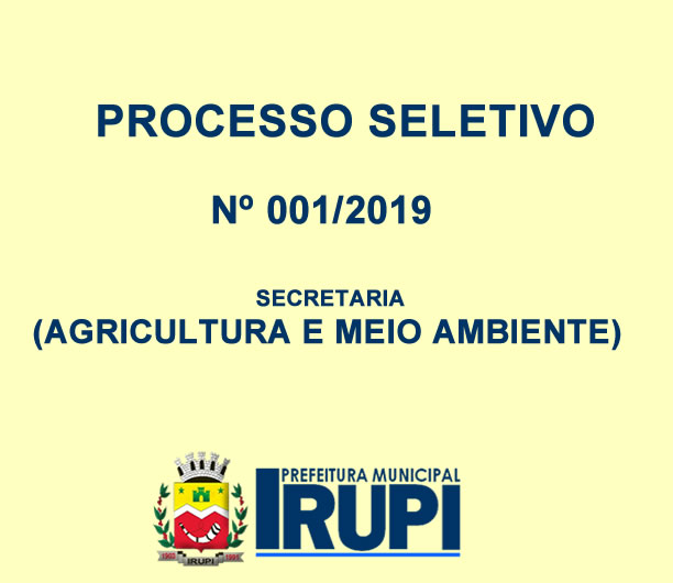 Processo Seletivo: nº 001/2019