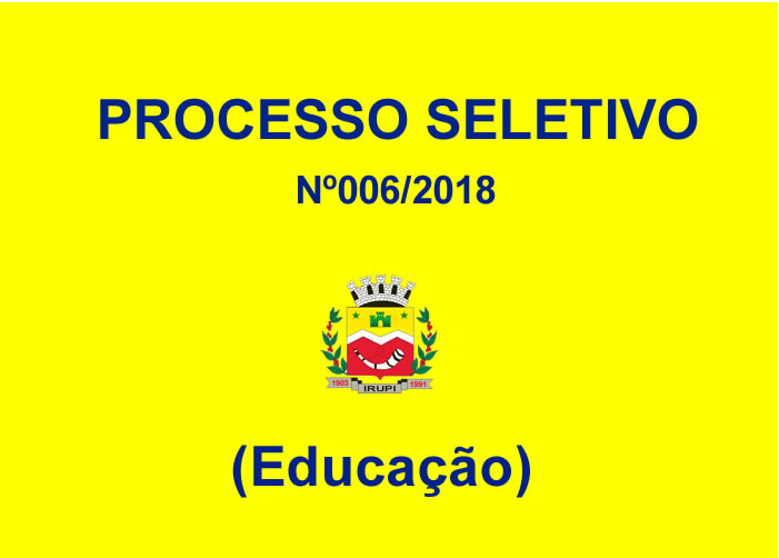 Alteração de data da prova do Processo Seletivo nº 006/2018