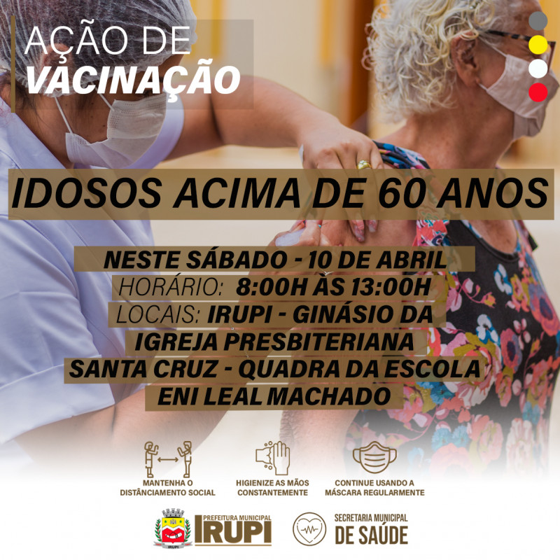 Ação de Vacinação - IDOSOS COM 60 ANOS OU MAIS