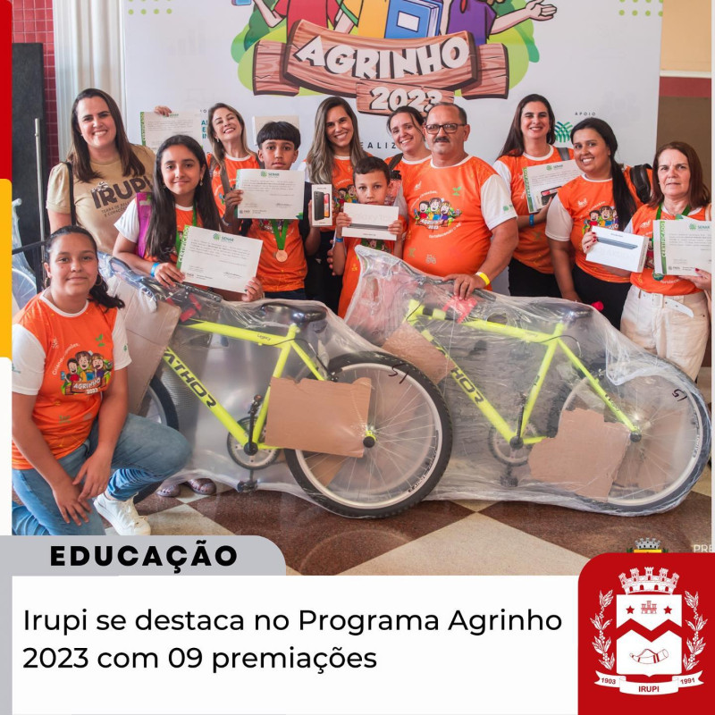 Irupi se destaca no Programa Agrinho 2023 com 09 premiações