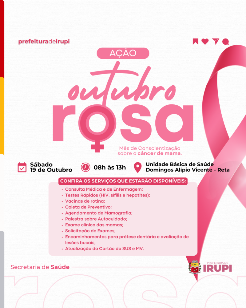 Outubro Rosa em Irupi: Cuide de Sua Saúde!