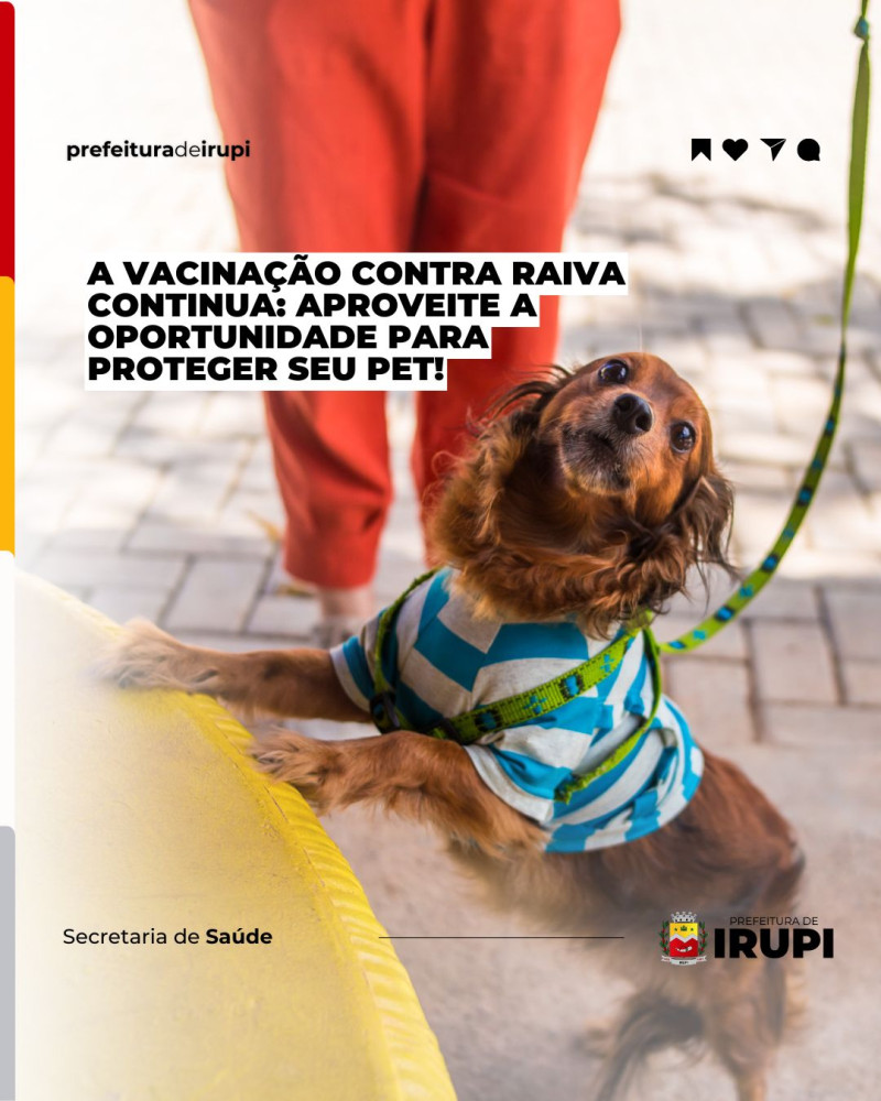 A Vacinação contra a Raiva continua! Aproveite a Oportunidade para Proteger seu Pet.