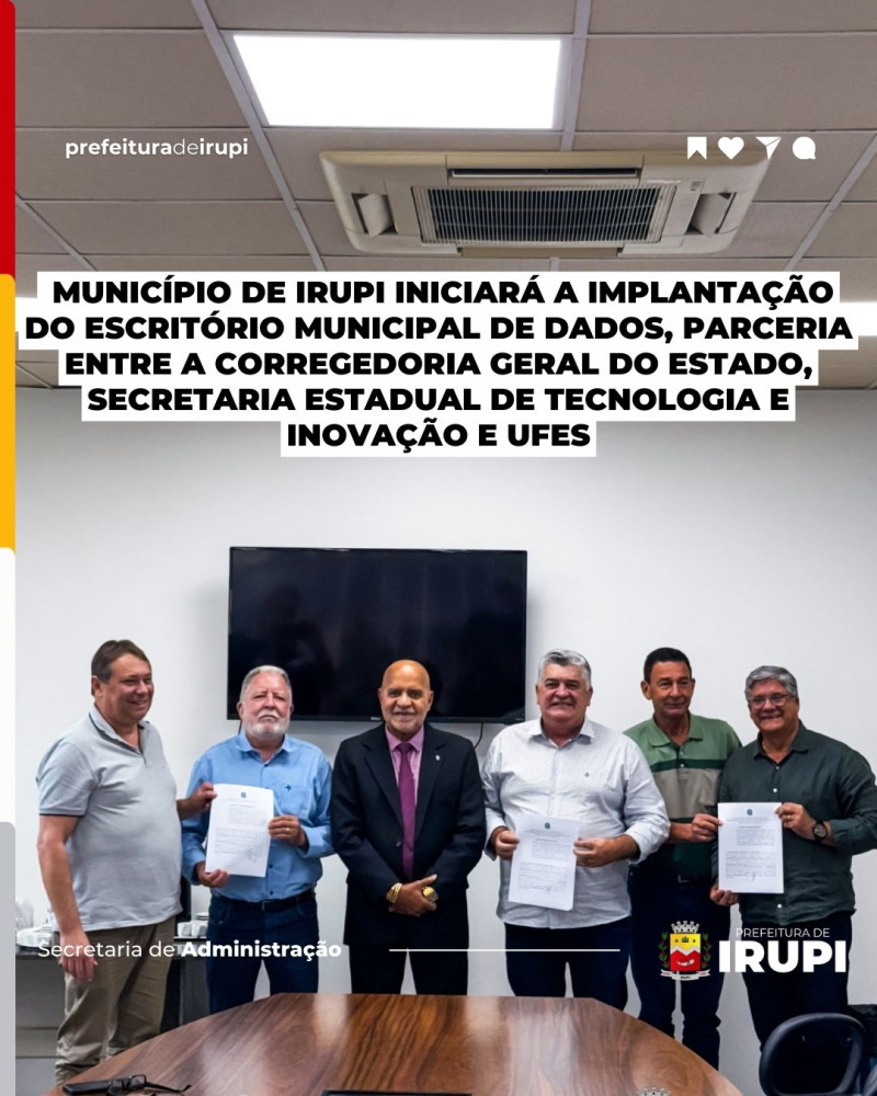 Irupi implantará o Escritório Municipal de Dados