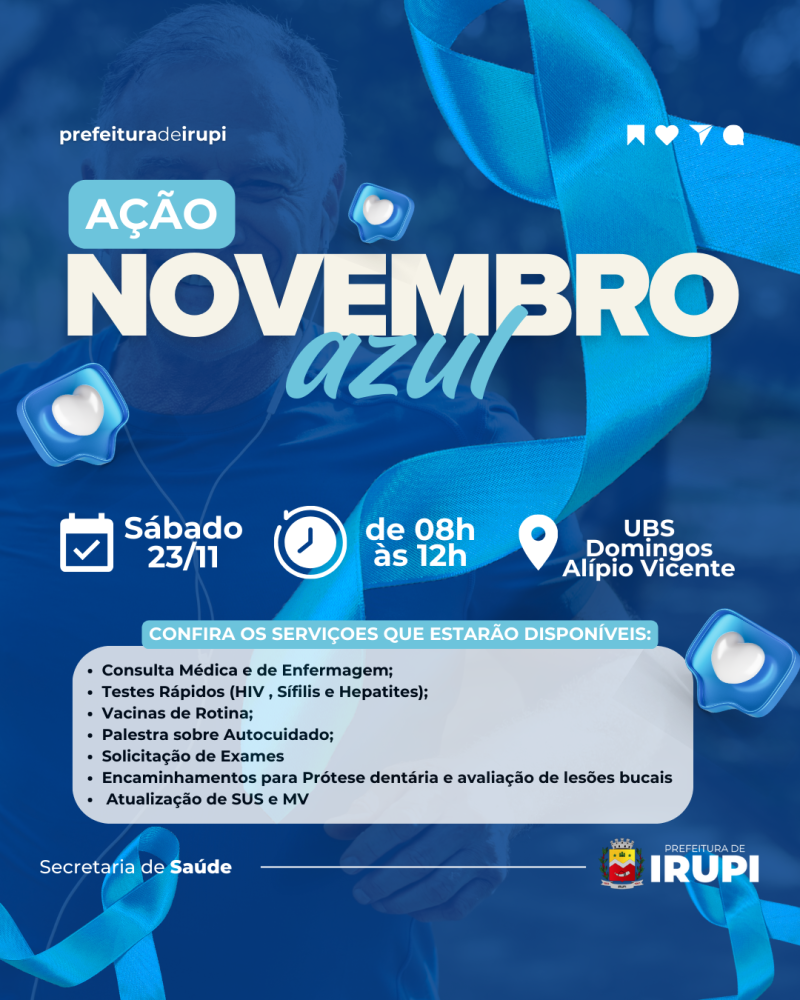 Ação Novembro Azul: dia 23/11